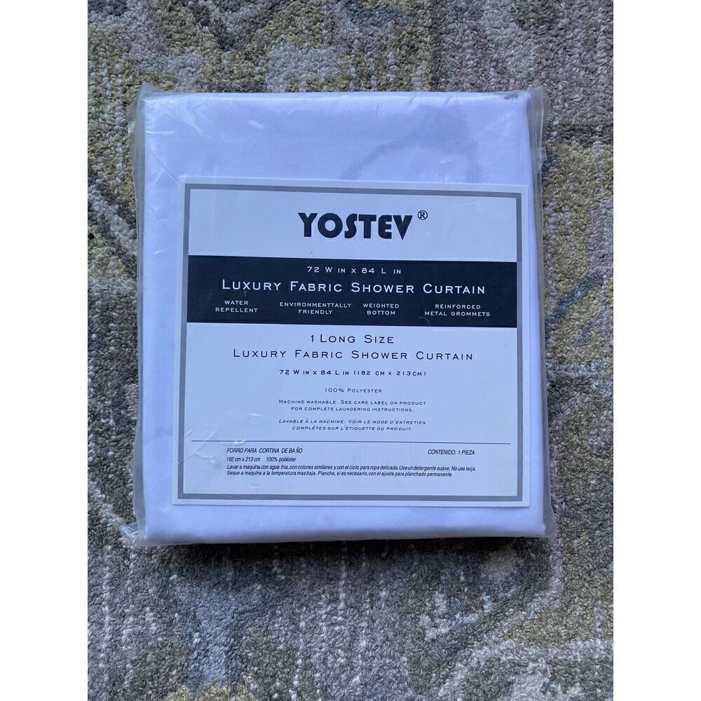 Yostev Marble Accent Shower Curtain With Rings